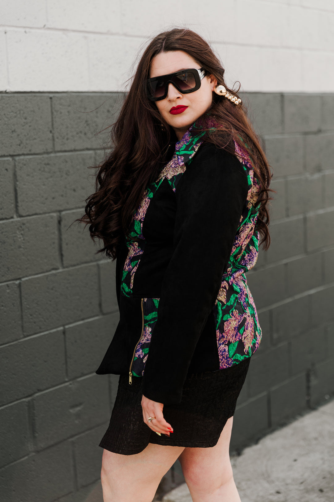Moto Jacket in "WTF Flower" (Purple)