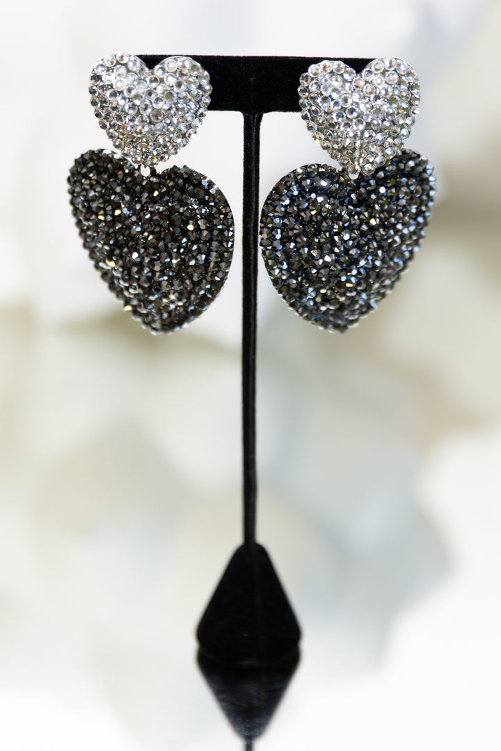 Custom Swarovski Crystal Heart Earrings