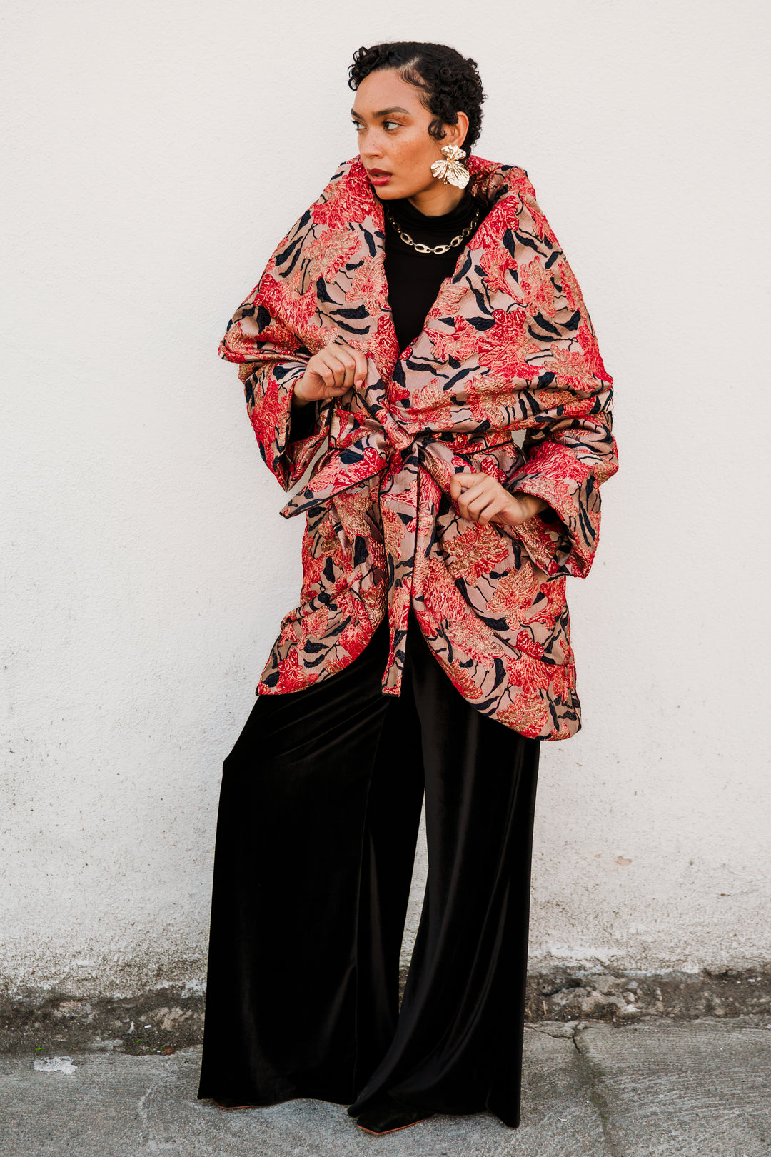 Cocoon Coat "WTF Flower" (Pink)