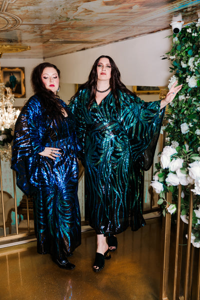 Bohémienne Sequin Kimono Robe “Lady Sapphire Noir” (Multiple Colors)