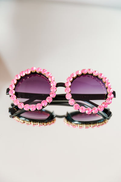 Rhinestone Wonder Sunglasses (Pink)