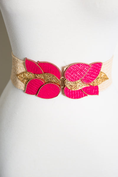 Rattan Leaf Belt (Pink)