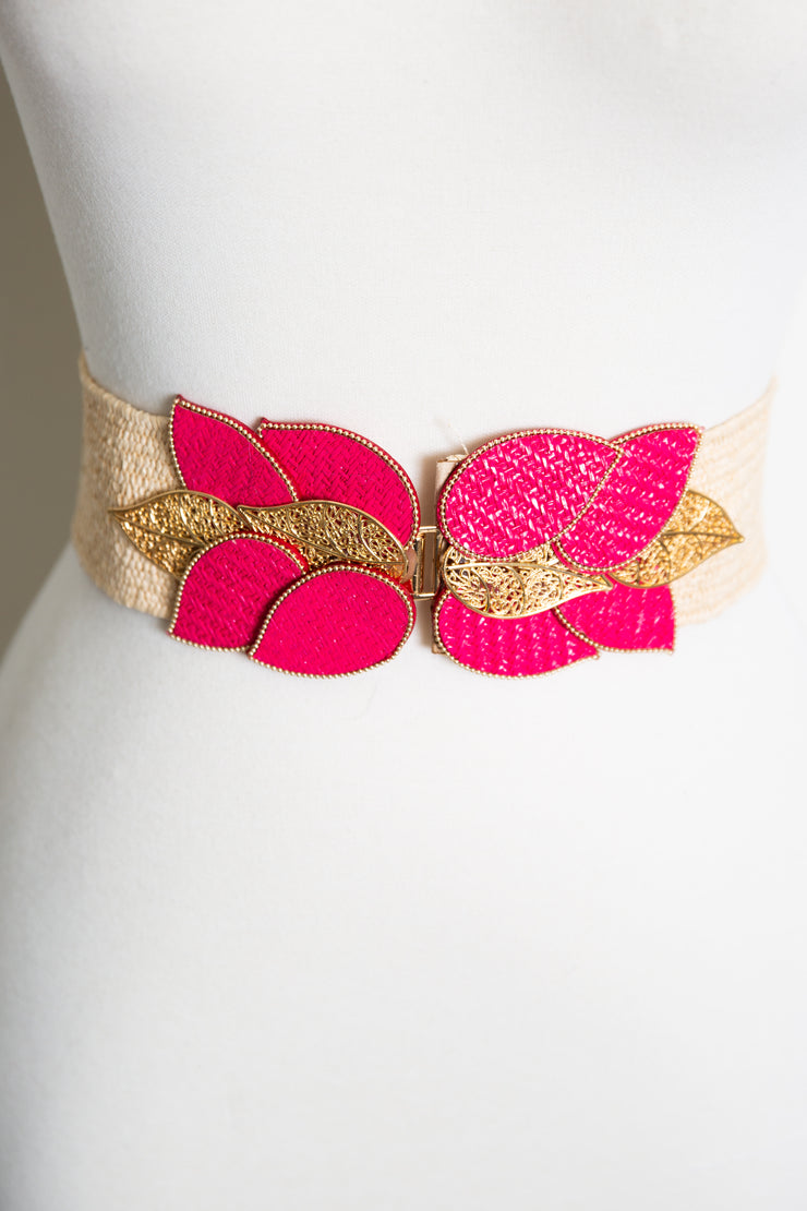 Rattan Leaf Belt (Pink)