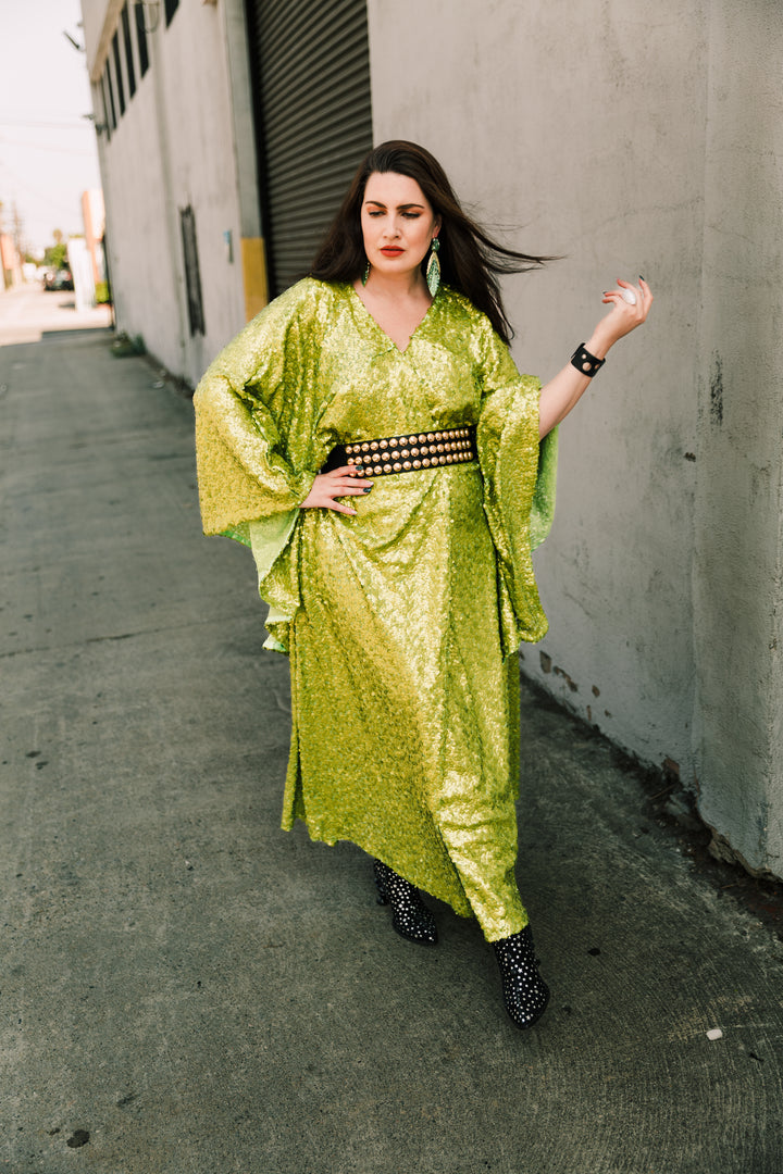 Runway Bohémienne Kimono Robe in “Brat Sequin”
