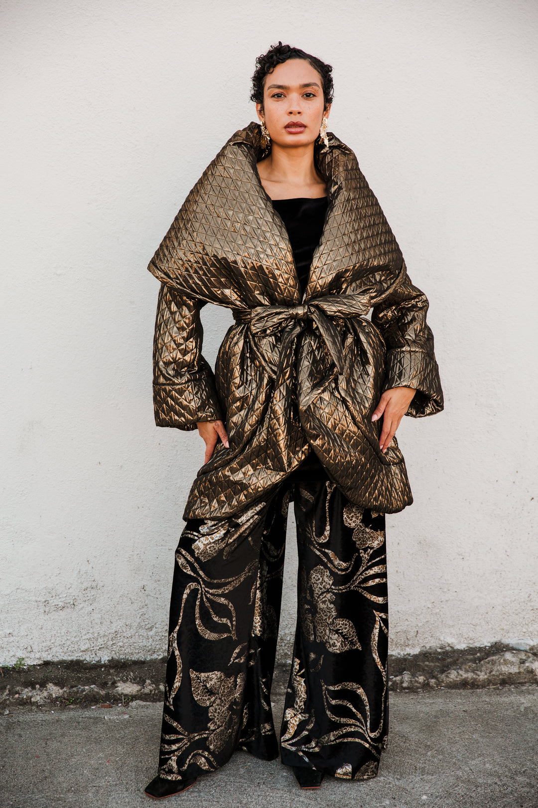 Cocoon Coat in "Gold Quilt"