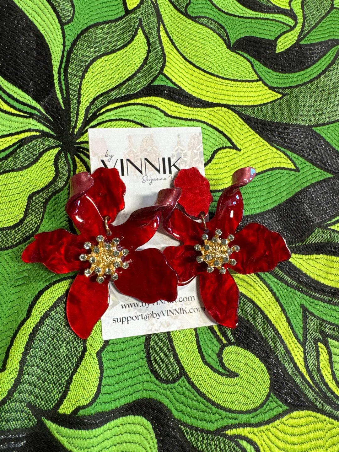 Magic Flower Earrings (Red)