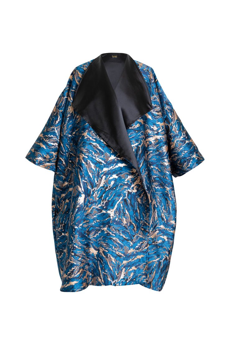 Reversible Opera Coat in "Zampa"  (Blue)