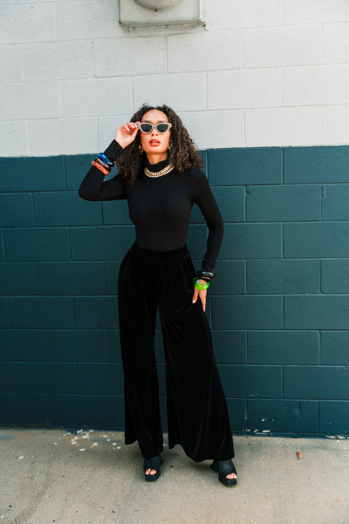 Muse Pants in “PREMIUM VELVET” (Black)
