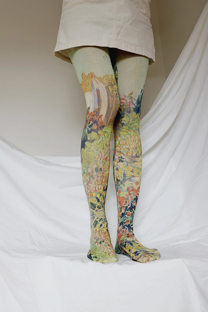 Landscape by Van Gogh Printed Tights