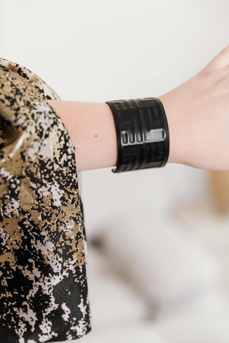 Escape From Paris: Wide Black Cuff Bracelet