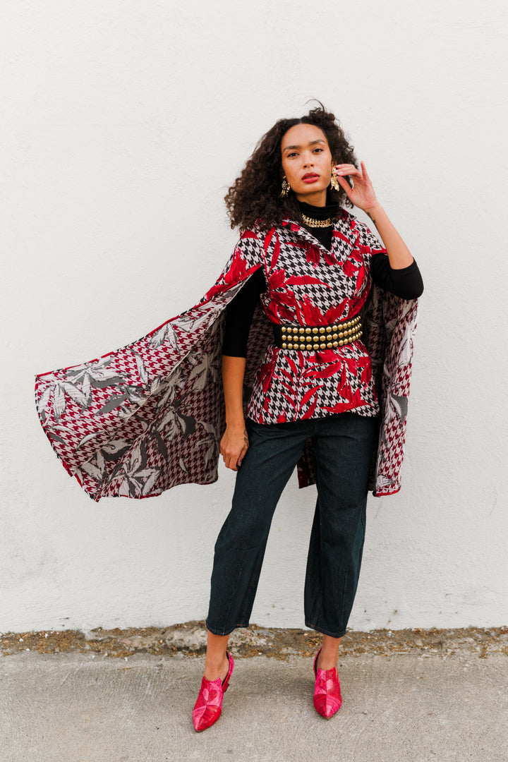 Jacquard Jape in "Piqué Houndstooth"
