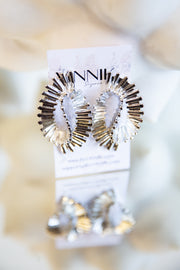 Wavy Staircase Earrings (Silver)