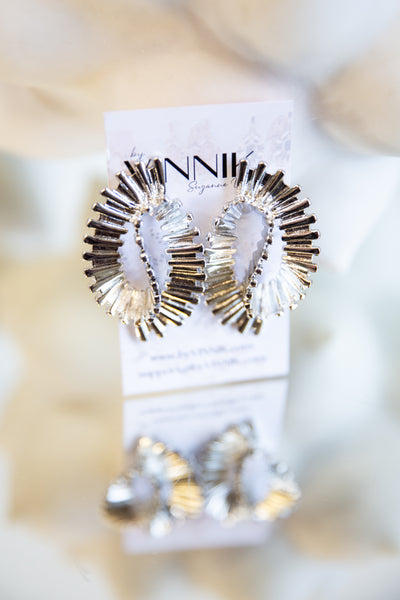 Wavy Staircase Earrings (Silver)