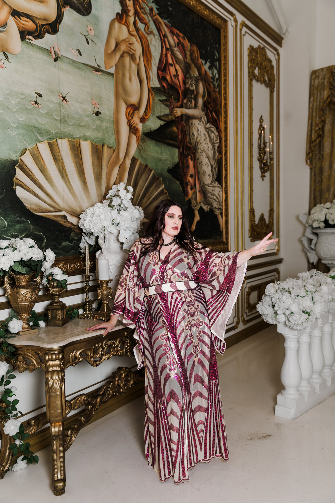 Runway Bohémienne Kimono Robe in “Aphrodite” (Garnet)