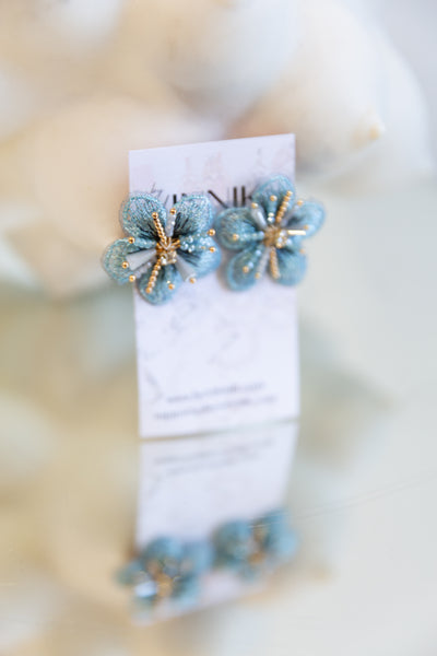 Delicate Petals Earrings (Ice Blue)