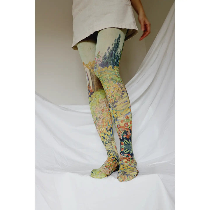 Landscape by Van Gogh Printed Tights