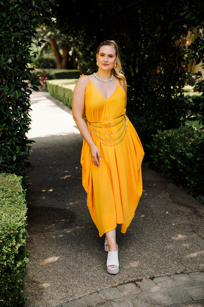 V is for Vinnik Dress in "Yellow Amber Slink"
