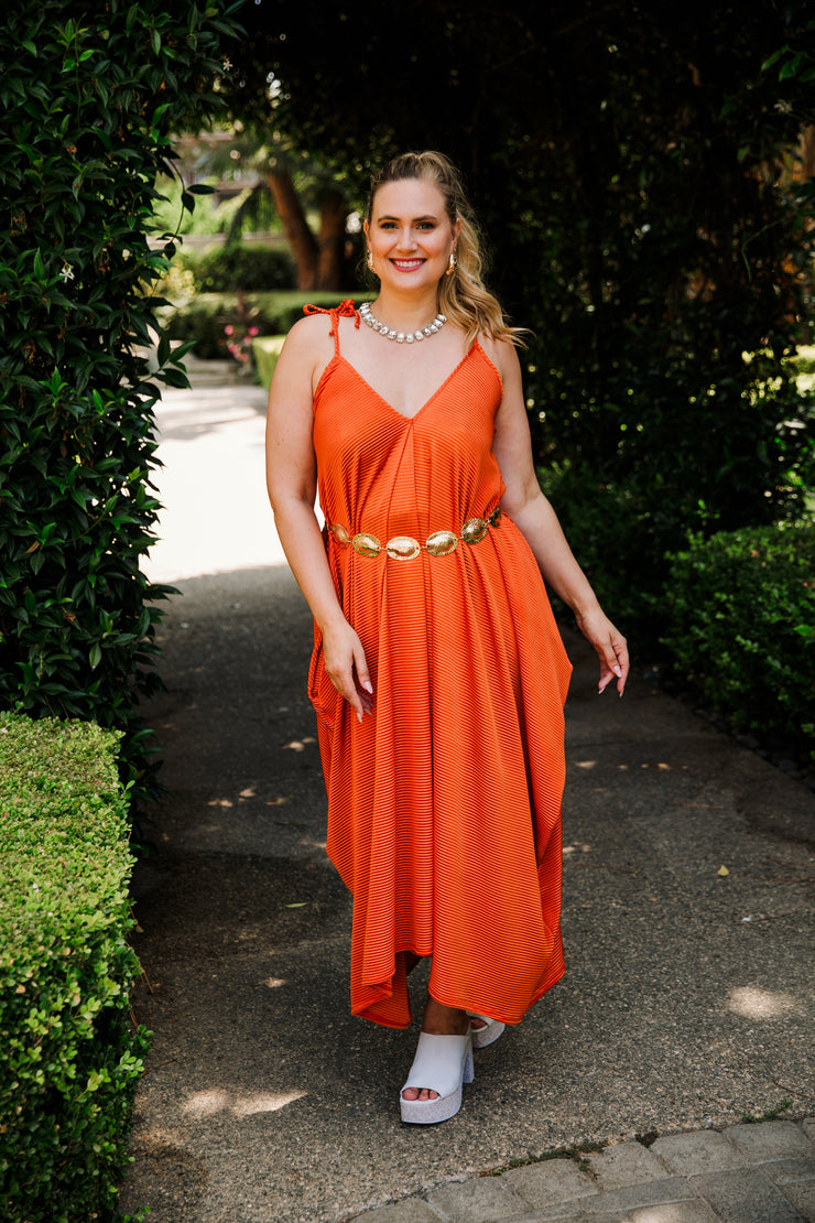 V is for Vinnik Dress in "Cognac Slink"