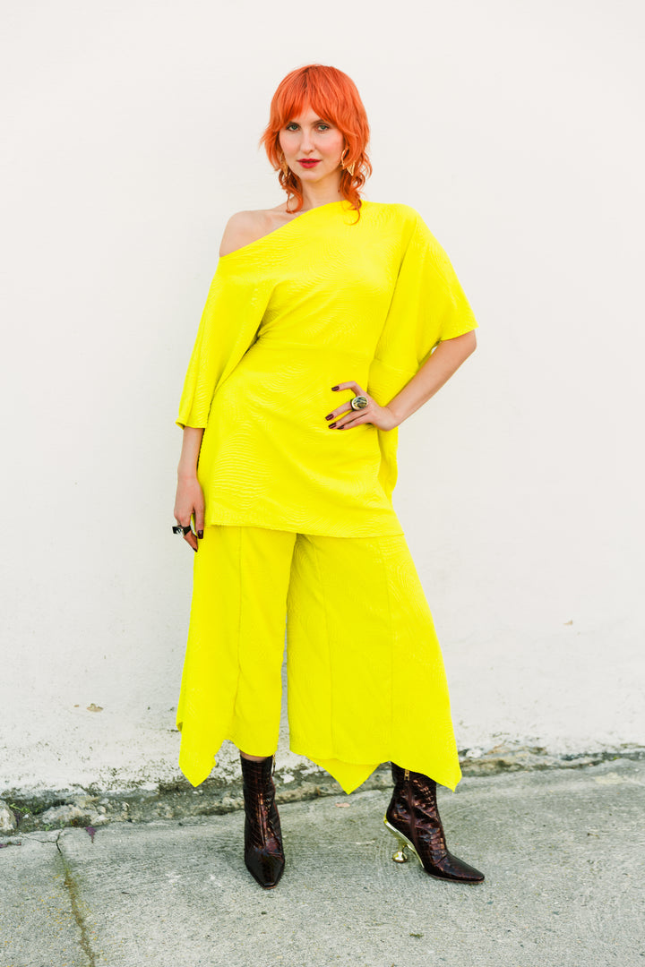 Slink Pants "Spiral Quilt" (Chartreuse)