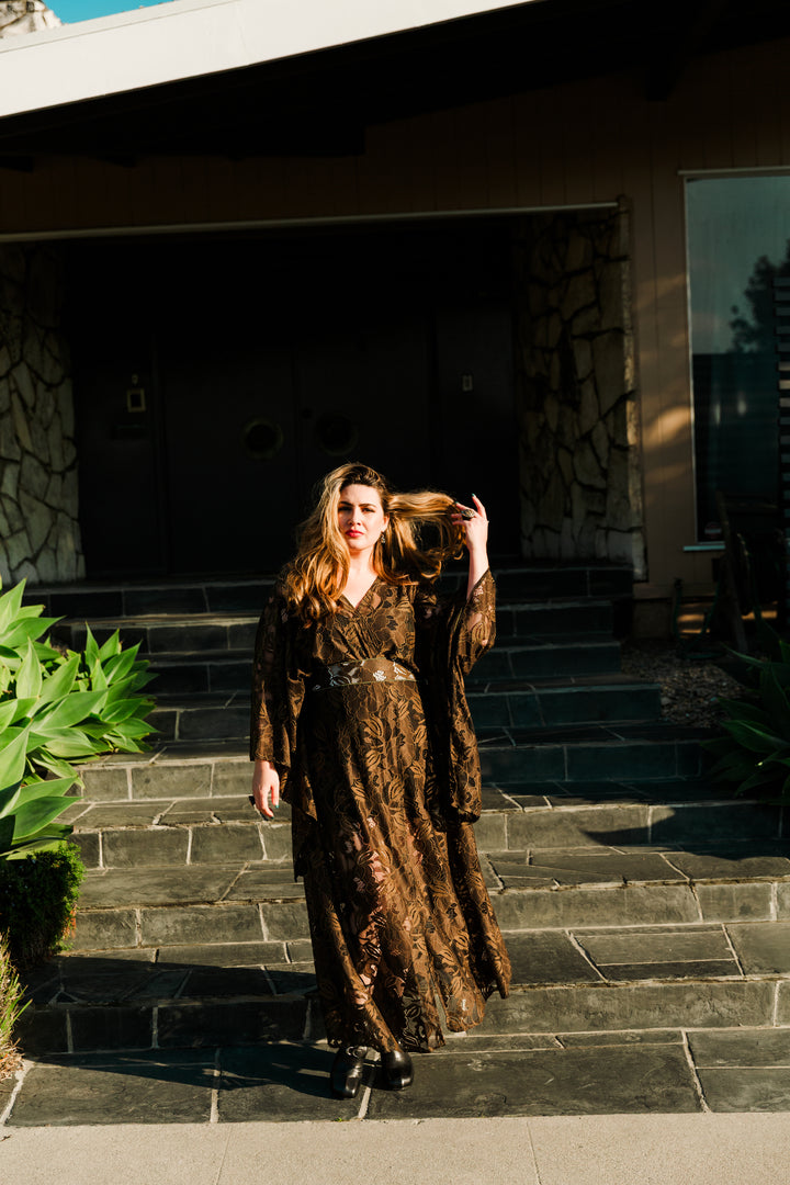 Bohémienne Kimono Robe in “Verdant Lace”