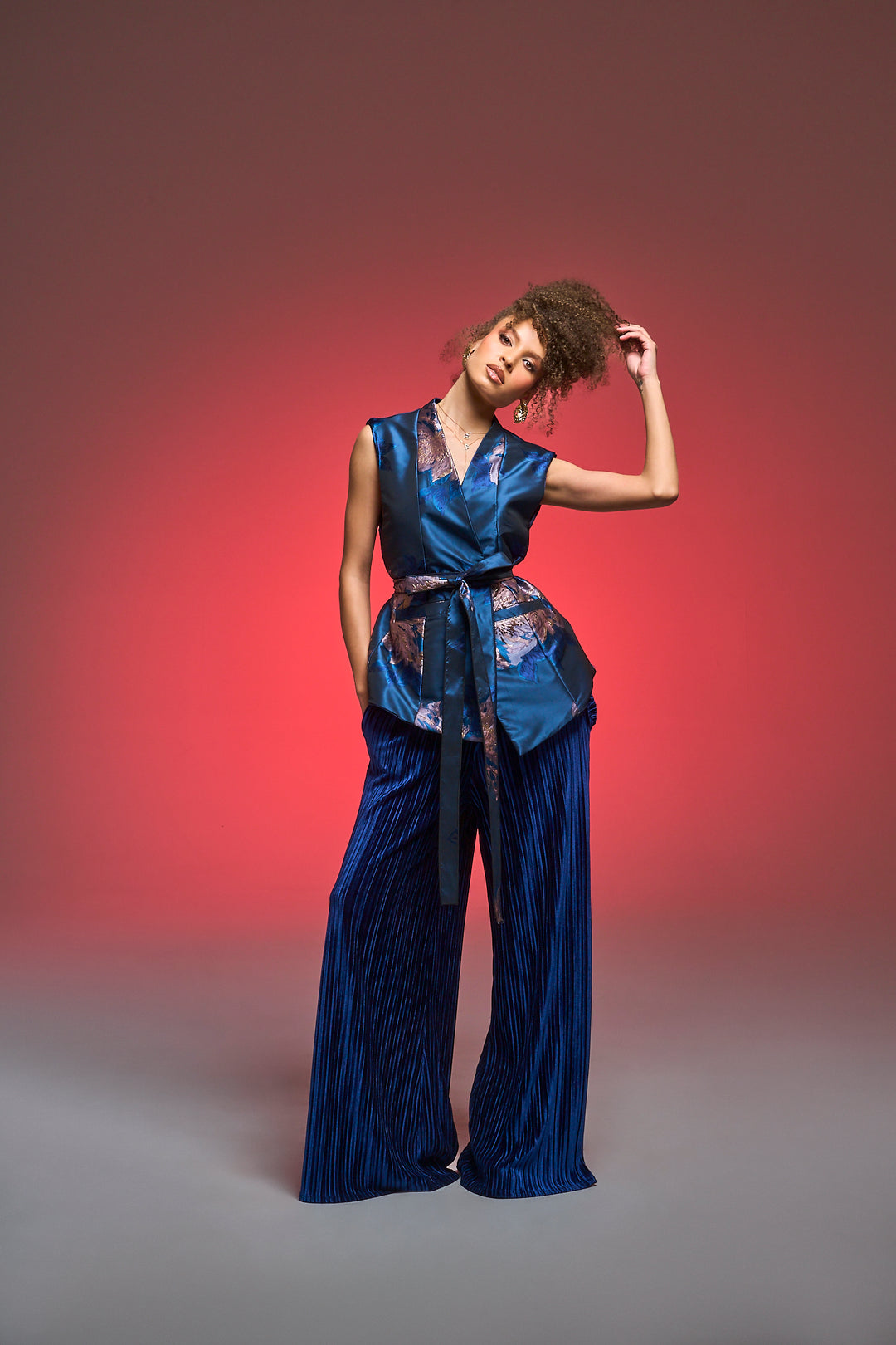 Lusso Jacquard Waistcoat in "Midnight Sonata" (Blue)