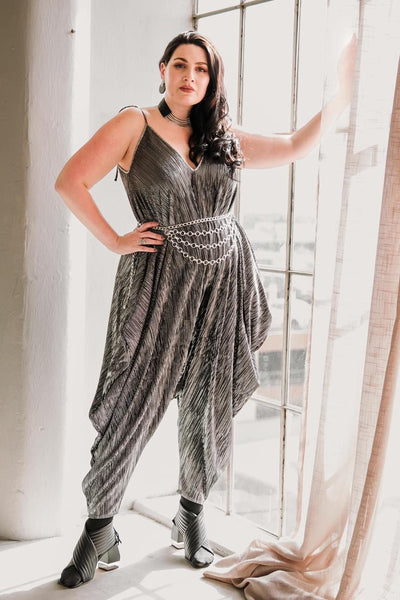 Poiret Jumpsuit in "Liquid Silver"