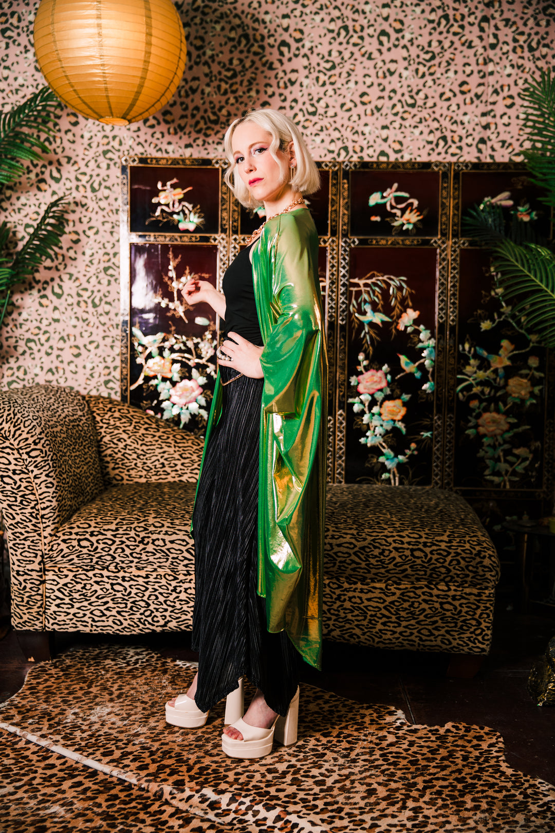 Coloratura Cape in "Disco Fever" (Green)