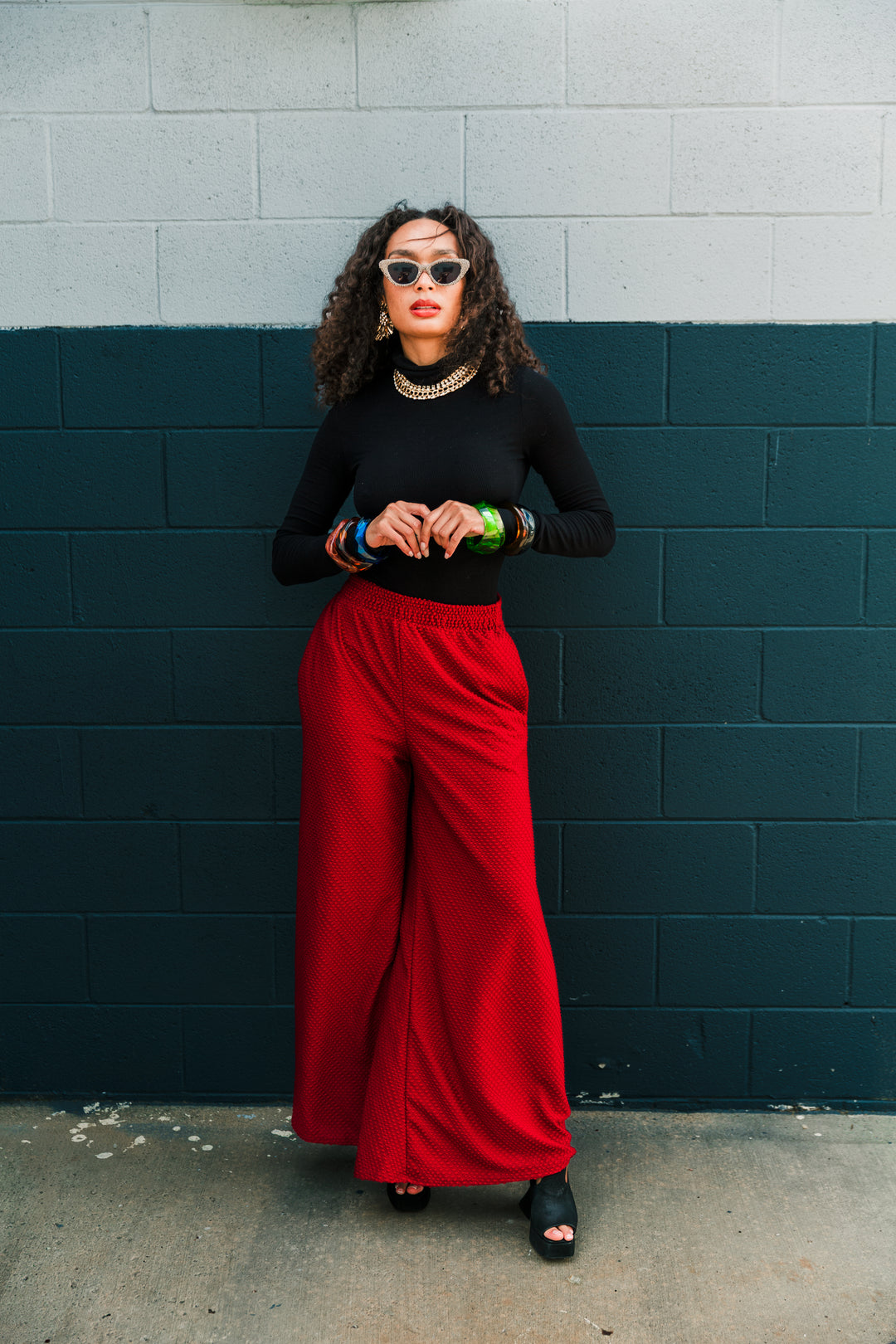 Muse Pants in “Dots" (Oxblood)