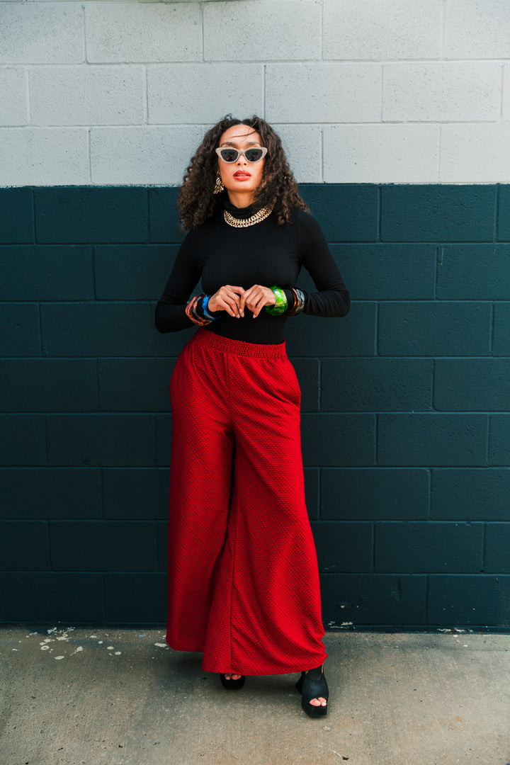 Muse Pants in “Dots" (Oxblood)
