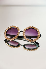Rhinestone Wonder Sunglasses (Gold)