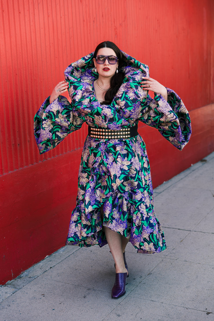 Manhattan Opera Coat in "WTF Flower" (Purple)