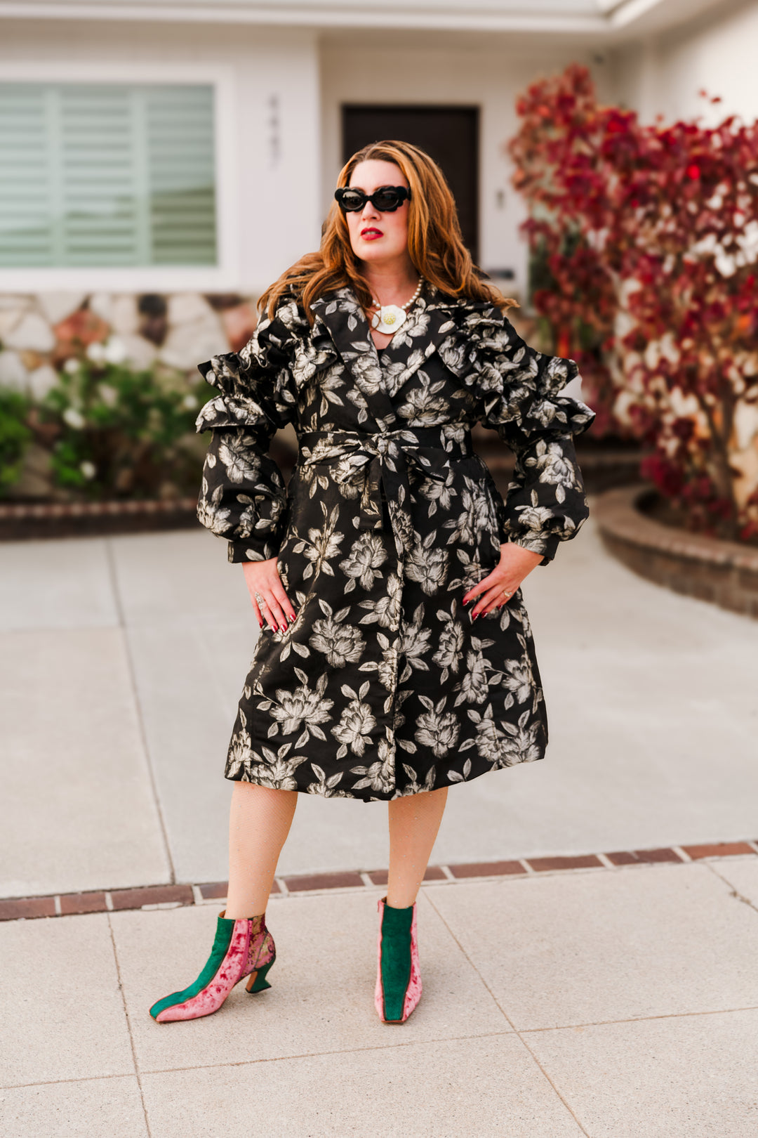 Ruffle Trench Coat in “Norma”