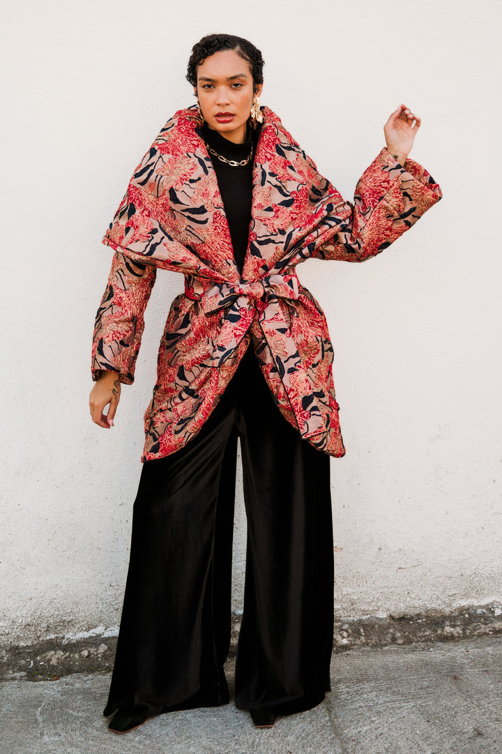 Cocoon Coat "WTF Flower" (Pink)