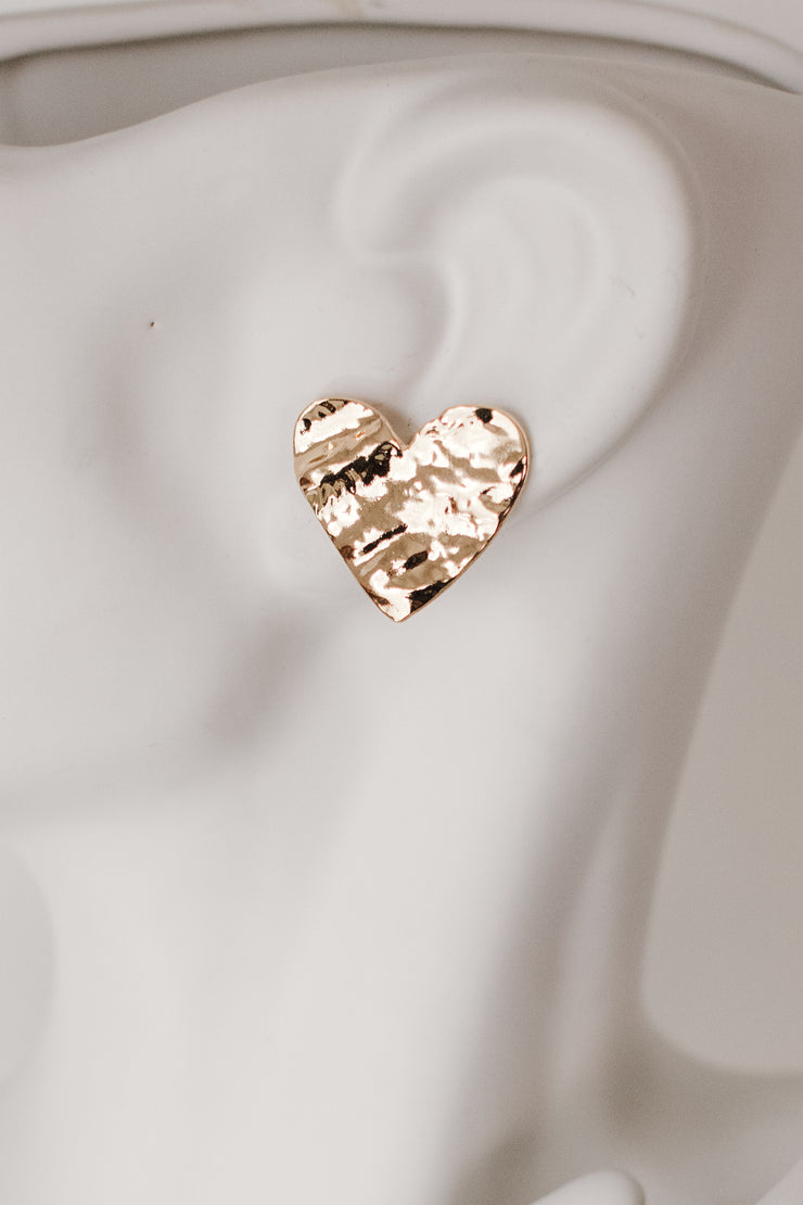Amour Collection: Hammered Heart Earrings