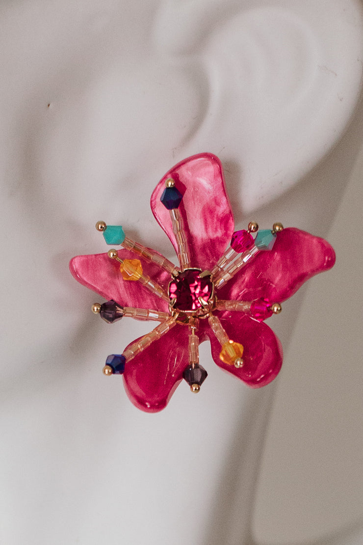Amour Collection: Pink Flower Earrings