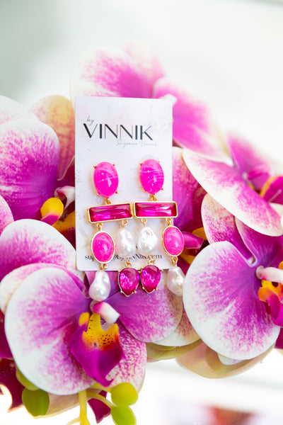 Rock Opera Earrings (Fuchsia)