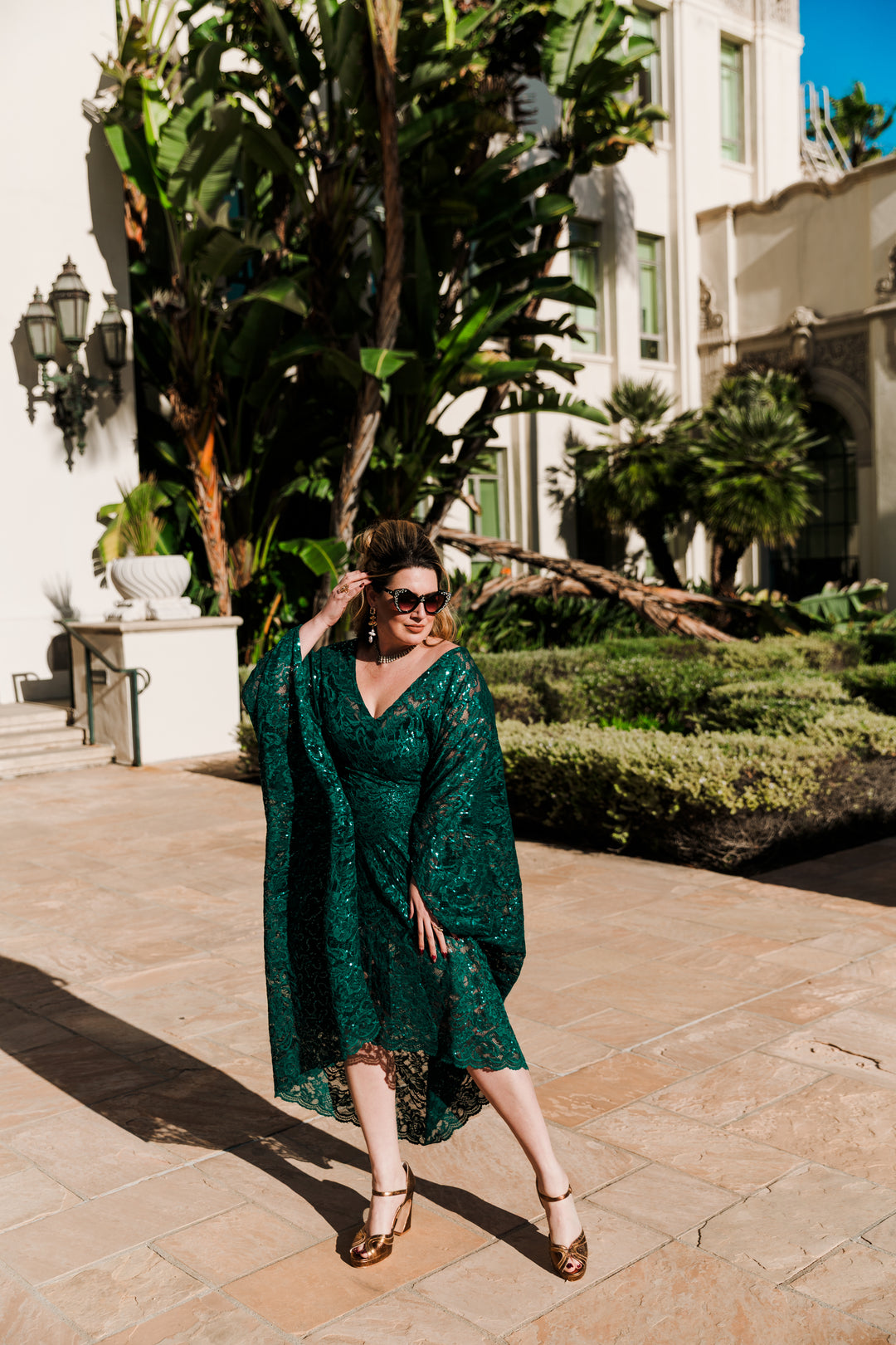Runway Sequin Kaftan in "Forest Dweller" Midi
