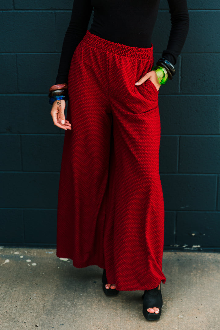 Muse Pants in “Dots" (Oxblood)