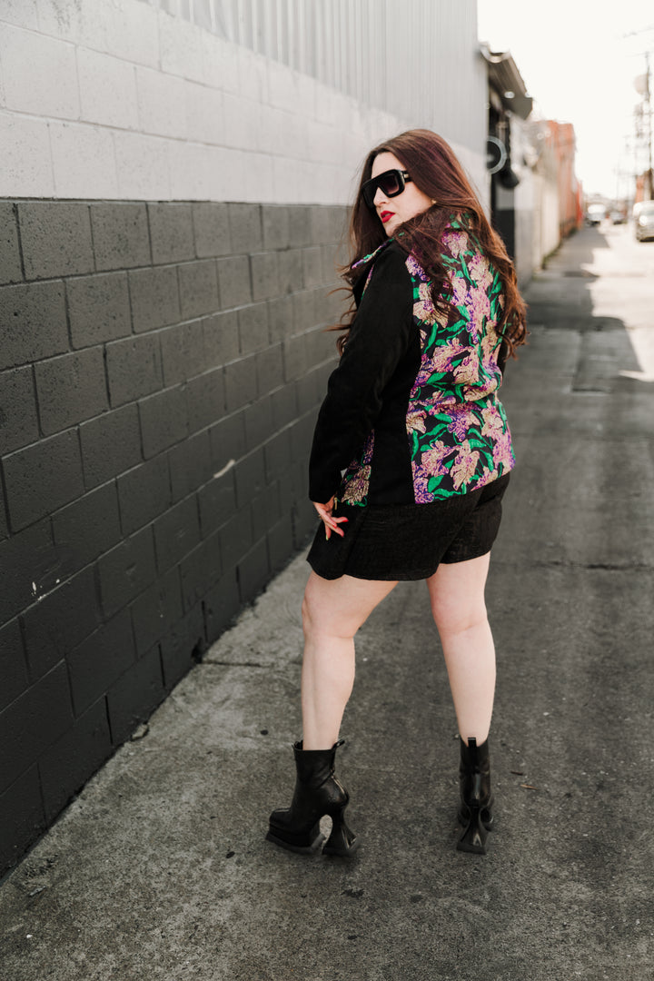 Moto Jacket in "WTF Flower" (Purple)
