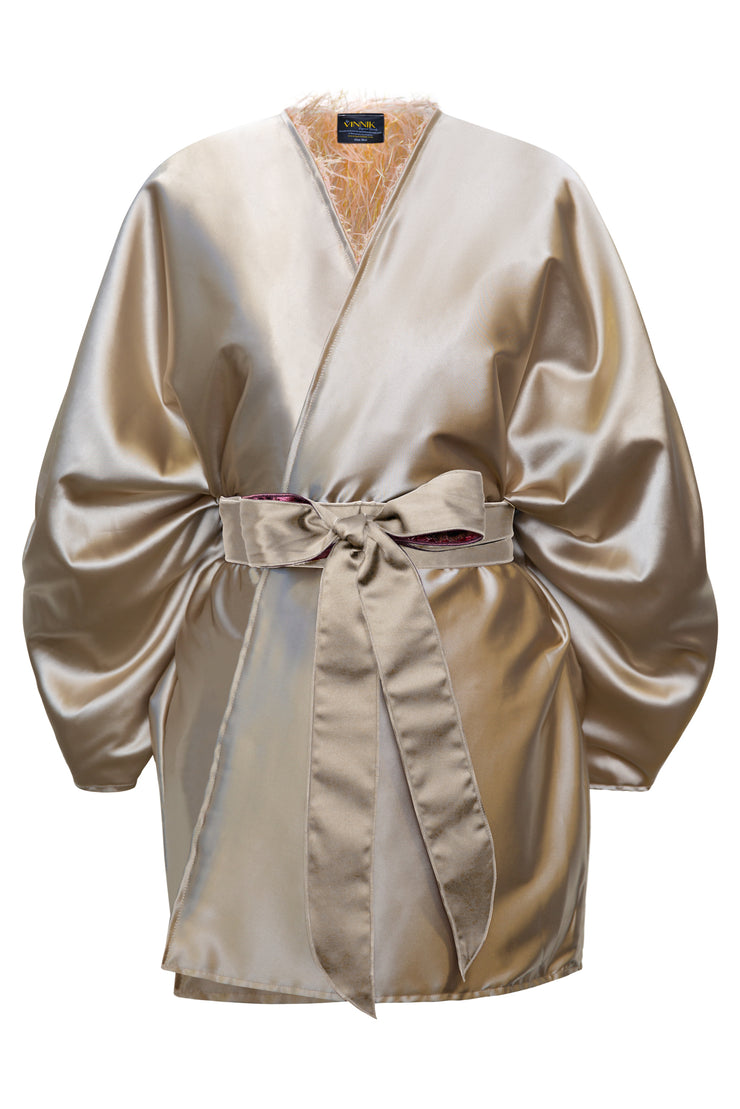 Theater Jacket in “Shag Tinsel" (Blush)