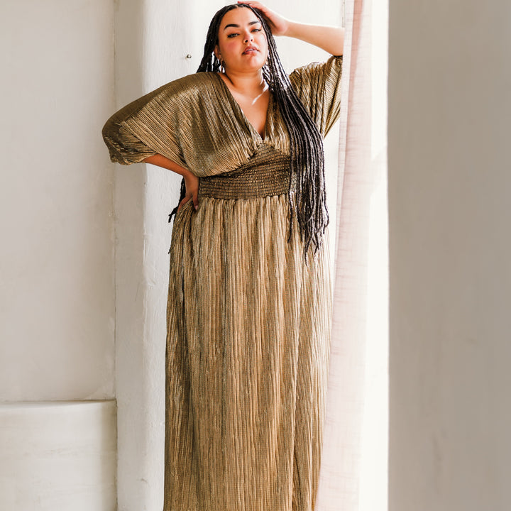 Colla Voce Dress in “Liquid Gold”