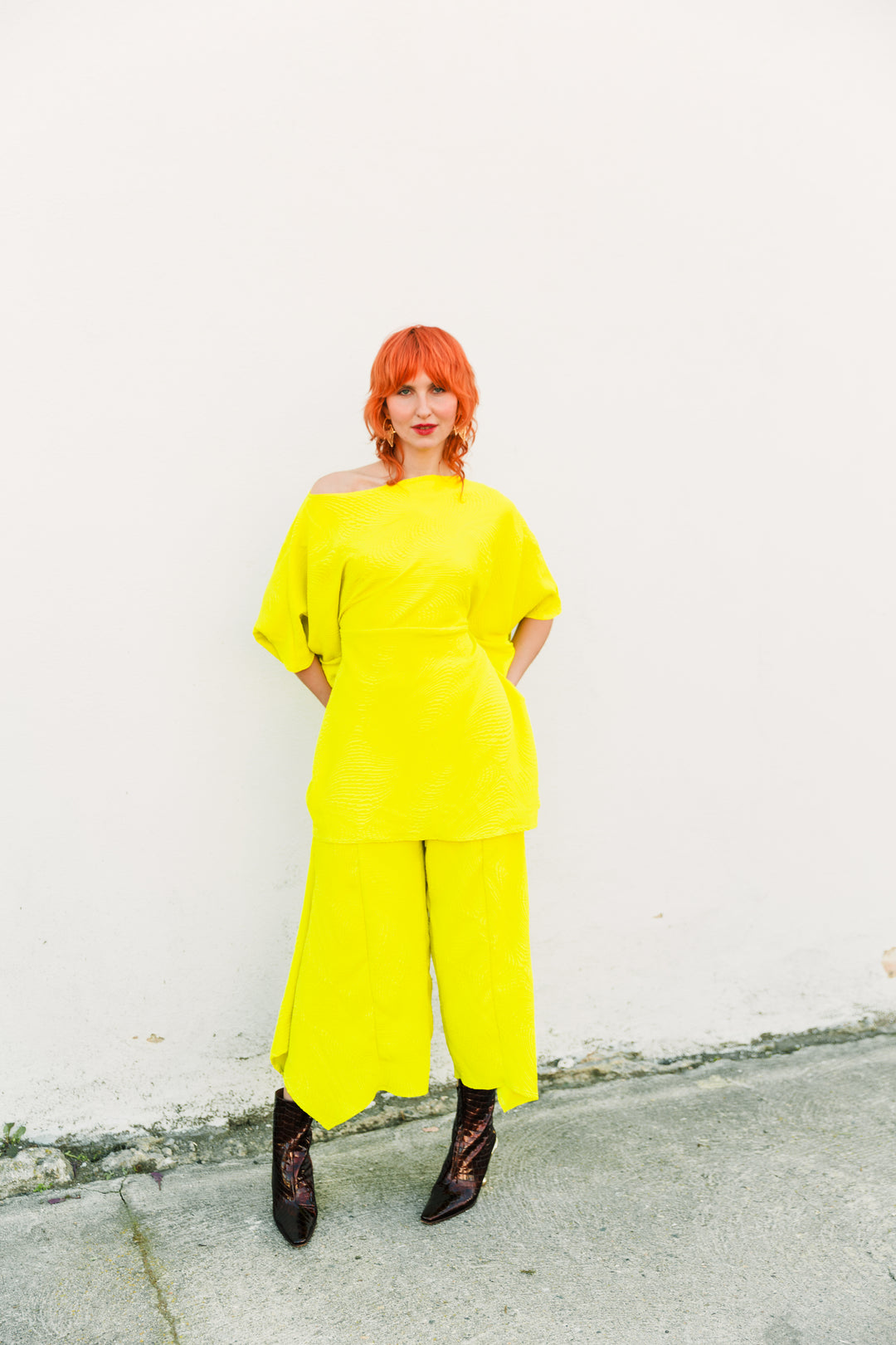 Slink Pants "Spiral Quilt" (Chartreuse)