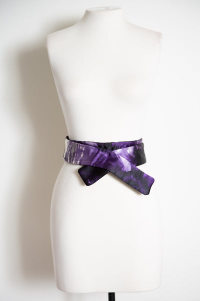 Wrap Tie Belt "Purple Abstract”