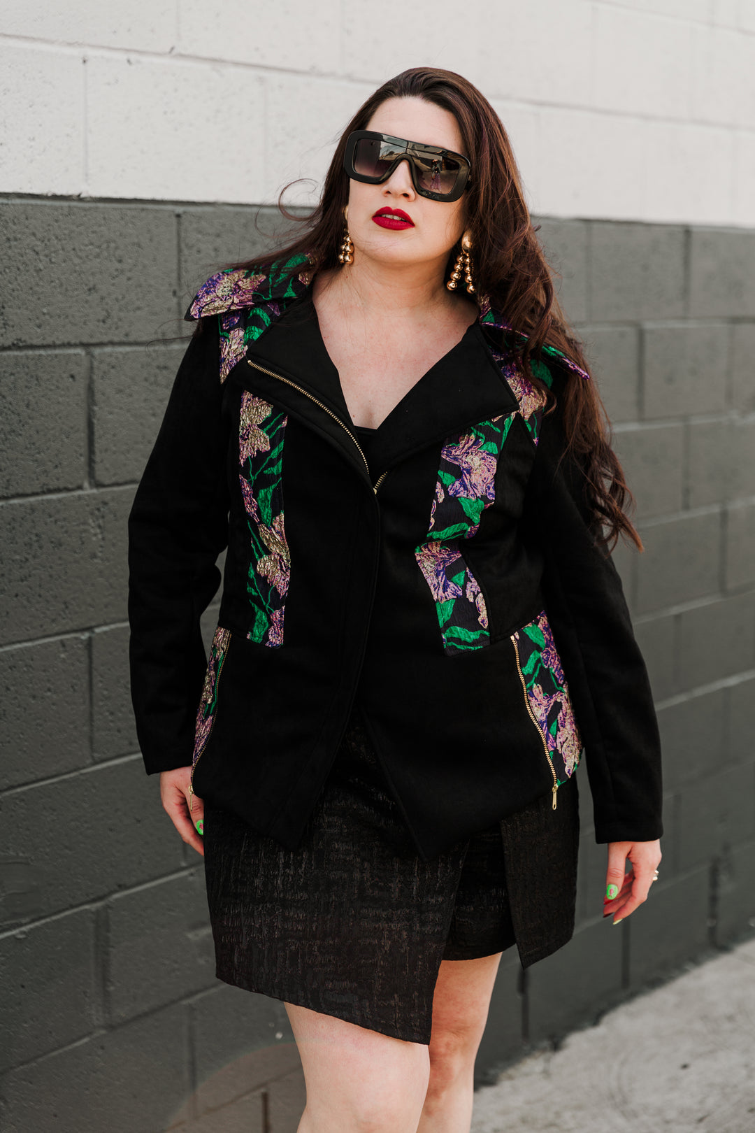 Moto Jacket in "WTF Flower" (Purple)