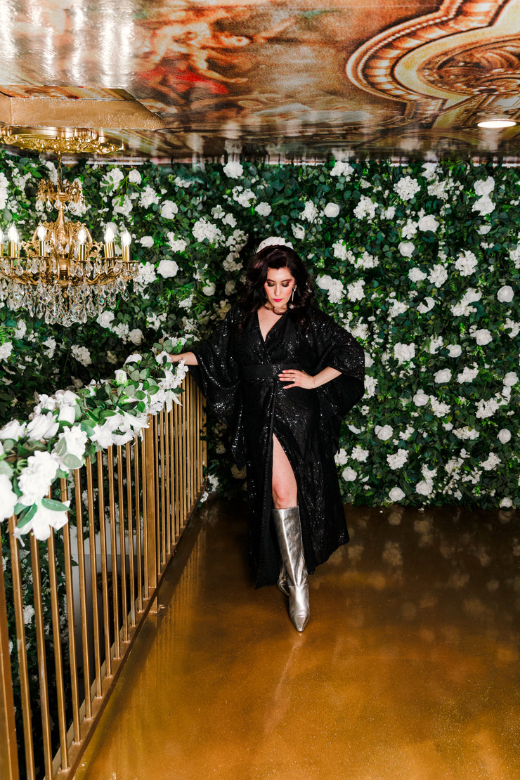 Bohémienne Kimono Robe "She’s A WITCH” Sweater Edition