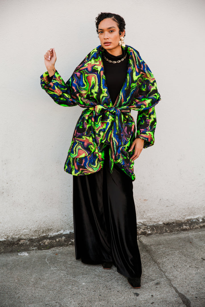 Cocoon Coat in "Brat Marble"