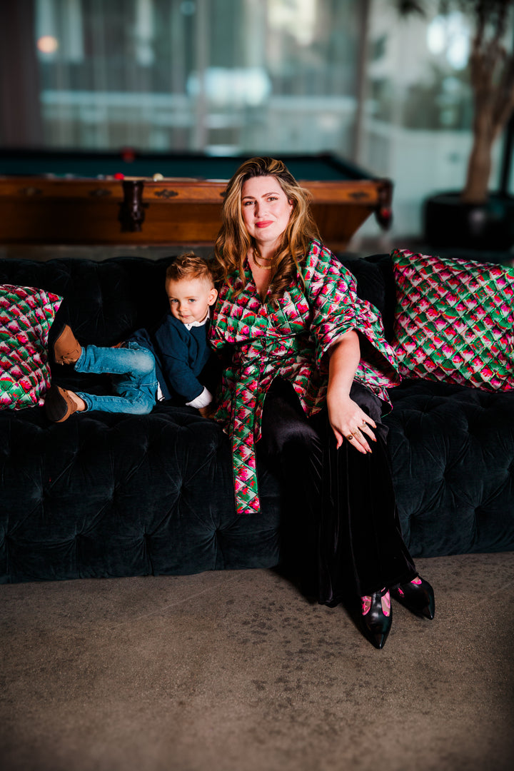 Pillow in “Painted Scales" (Green)