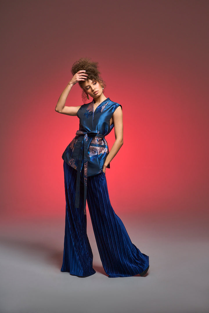 Lusso Jacquard Waistcoat in "Midnight Sonata" (Blue)