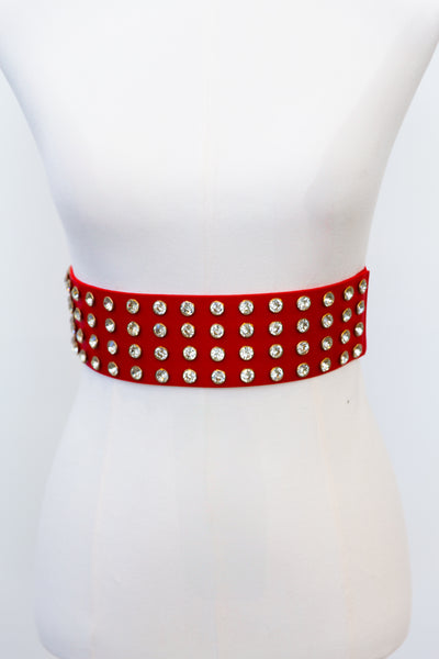 Red Crystal Stud Belt