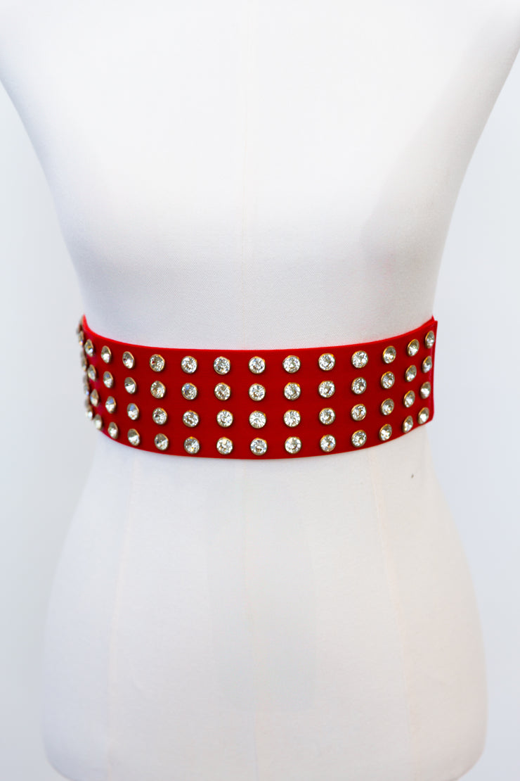 Red Crystal Stud Belt